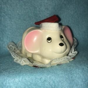 SANTA MOUSE on pillow vintage decoration by Santa’s Design 1993